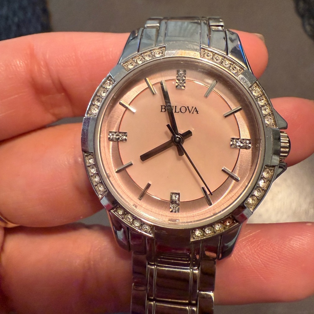 Silver Bulova watch